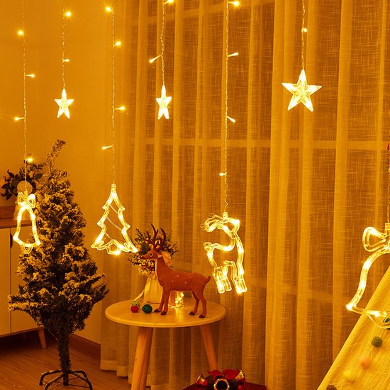 Unikorf LED Lichtgordijn - Kerstboom & Bel, 138 LED