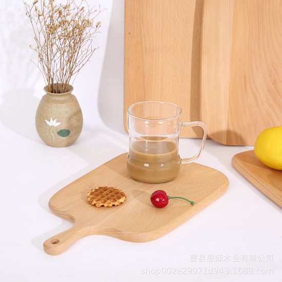 2x Beukenhouten Snij- en Serveerplank met Handvat 32,5cm