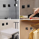 8 stuks Zelfklevende RVS haken - Unikorf, Zwart, 4,5x3cm