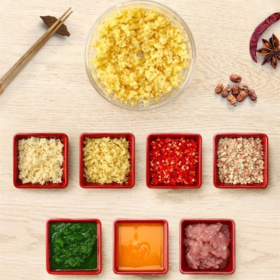 Multihakker Hakmolen met trekkoord - knoflookpers wit