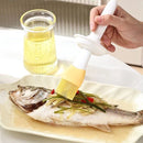 2 stuks oliefles met siliconen borstel, hittebestendig, wit