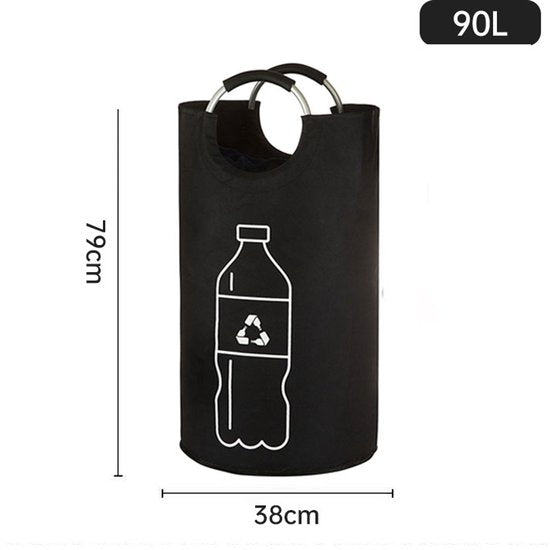 Zwarte Oxford doek ring handvat bedrukte fles 90L met handva