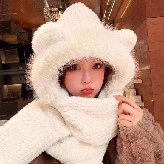 Winterse 3-in-1 Pluche Set - Muts, Sjaal & Handschoenen met