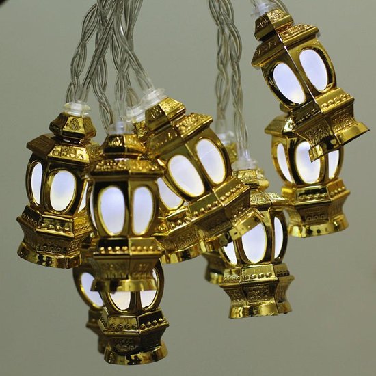 Eid Mubarak Ramadan LED-verlichting - Gouden Lantaarn 1.65m