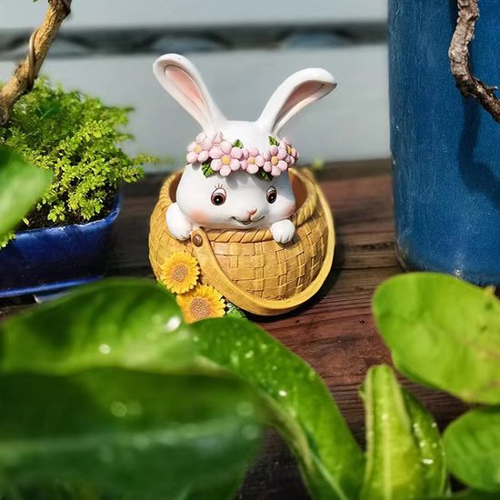 3delige Schattig konijn ornament - bloempot voor binnen en t