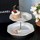 Franse reliëf keramische schaal dubbellaags afternoon tea sc