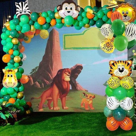Merkloos 68-delig Safari & dieren verjaardagset