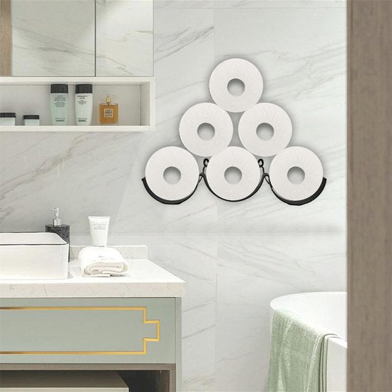 praktische toiletpapierhouder met golven ontwerp-muur decoratie -35*11.5*7.5CM-zwart