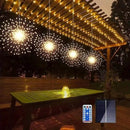 Solar vuurwerk lichtsnoer 360 LED, 4 st, warmwit, waterdicht