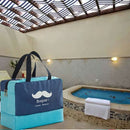 2 Stuks Multifunctionele waterdichte tas met aparte compartimenten voor droge en natte kleding en een schoenenvak - ideaal voor strand, zwembad, sport, reizen en meer - marineblauw - 35 x 17 x 29 cm