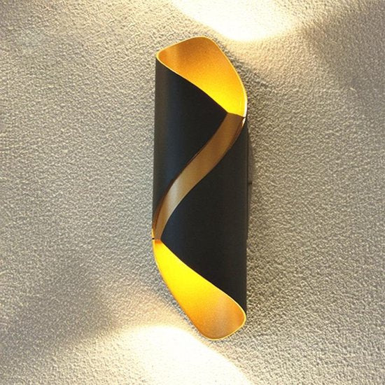Xtraworks Moderne LED Wandlamp Zwart/Goud Waterdicht