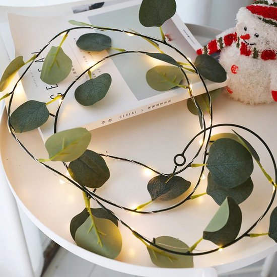 led lichtstring/lichtsnoer eucalyptusbladeren wijnstok licht 2 meter 20 lampjes