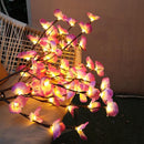 kunst plant/tak met licht paars phalaenopsis - extra leuk voor kertsmis - tak licht enkele 20 lichten (vaas niet inbegrepen)