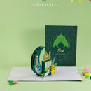 3D pop-up wenskaart Eid Mubarak-Inclusief envelop