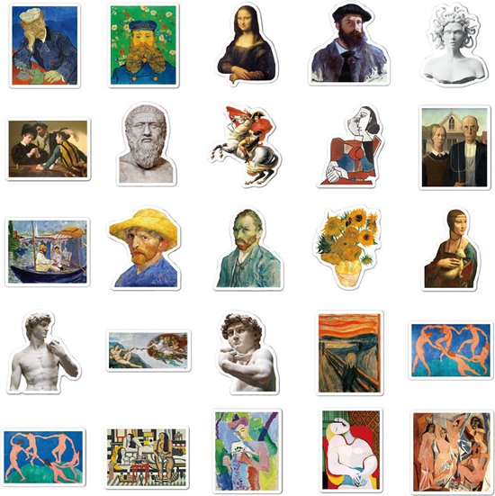 104 olieverf kunst graffiti stickers -Stickers voor laptop,koffers,koelkasten, kleerkasten, muren-watertight en weerbestendig