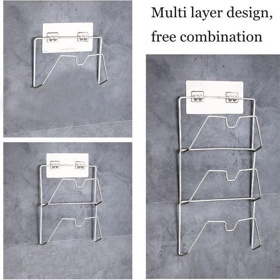 Premium Pannendeksel of koekenpan Houder - Rek voor Deksel-Dekselhouder (max 3 pannendeksels of koekenpannen) - RVS