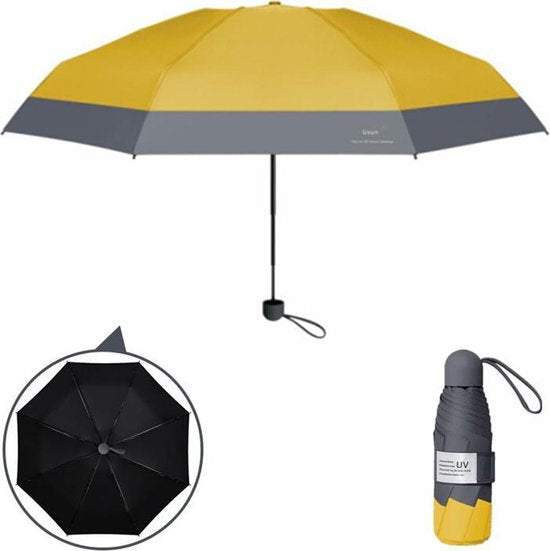 TDR - Opvouwbare Paraplu -Windproof- zonnescherm UV-SPF 50+compact en draagbaar-  Extra sterk  - Geel