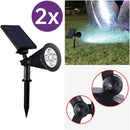 2x LED Solar Spot IP65 - Wand/Grondspies, Wit