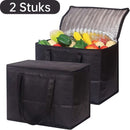 2 stuks Geïsoleerde Koeltas met bodemplaat - zwart