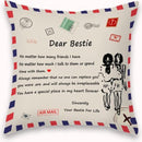 Sierkussensloop 45x45 cm 'Dear Bestie' - cadeau vriendin