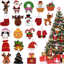 2 set van 12-delige Houten Kersthangers – Snoeptrein & Snoephuisjes in Kleurrijk Design-Unieke Hangdecoratie voor Kerstboom en Cadeaus