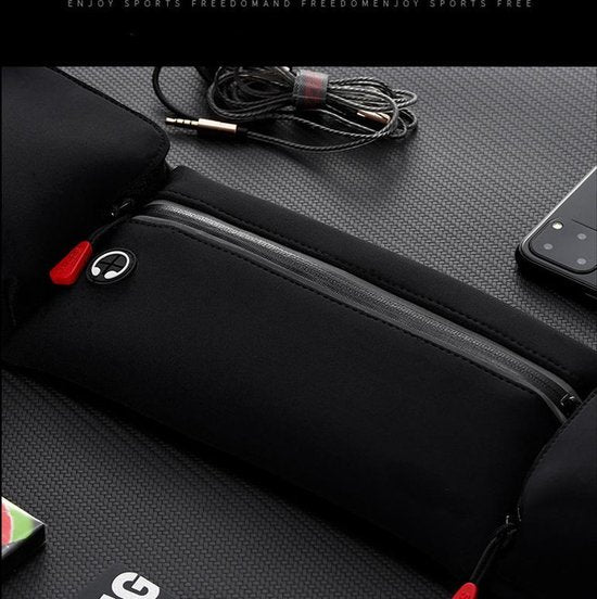 Heuptasje sport - verstelbare running belt - zwart
