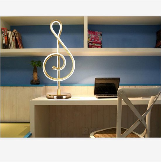 Xtraworks- Minimalistische Bureaulamp Muzieknoot Goud
