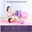 TDR - multifunctioneel weerstandstesiontouw, buiktrainer beentrainer Fitness trekkoord met voetpedaal-paars