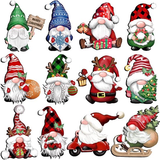 24-delige Luxe Houten Kerstkabouters/kersthangers– Unieke Hangdecoratie voor Kerstboom en Cadeaus