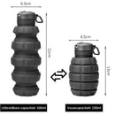 Siliconen opvouwbare waterfles beker zwart 500ml-1000ml