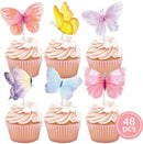 48 delig cup cake/fruit prikkers - Thema: vlinder -voor deco