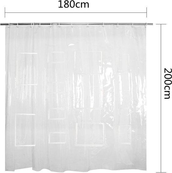 Transparant waterdicht douchegordijn 12 aanraakvakken