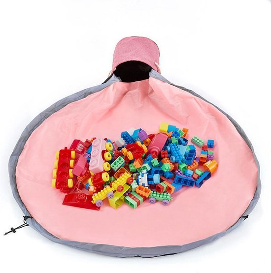 2-in-1 Speelkleed Opbergmand - Roze, 1,5m diameter