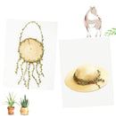 4 Rollen Olijfgroen Jute Touw met Bladeren Patroon - 10m