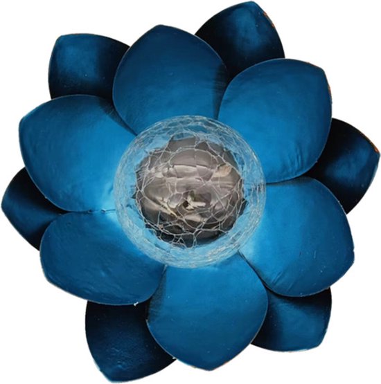 lotus tuinlamp op zonne-energie- Buitenverlichting met dagsensor- blauw