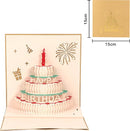 3D Verjaardagskaart met Licht- en Kaarseffecten - 15x15cm