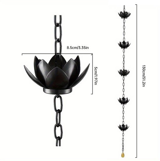 Unikorf Lotus Stijl Regenketting - Buitendecoratie - 90 cm