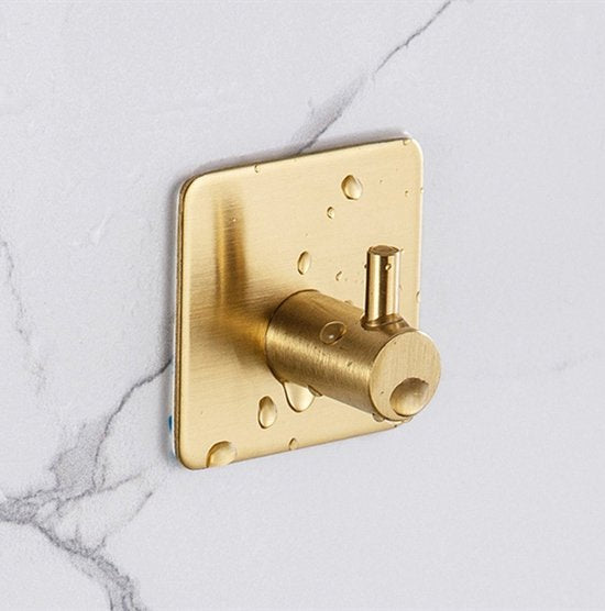 8 stuks Zelfklevende RVS Haken - Modern, Sterk & Roestvrij - Ideaal voor Badkamer en Keuken - Geen Boren Nodig 4,5*3cm-goud