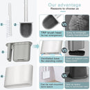 2x Antibacteriële Siliconen WC-borstel Set - Donkergrijs