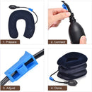 Opblaasbaar ergonomisch nekkussen - neksteun, fleece, blauw