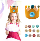 verjaardagskroon-koninklijke kroonvorm met leeftijd naar keuze van 1-9 jaar-Comfortabel Katoen - Elegant Design - Ultiem Comfort-geel