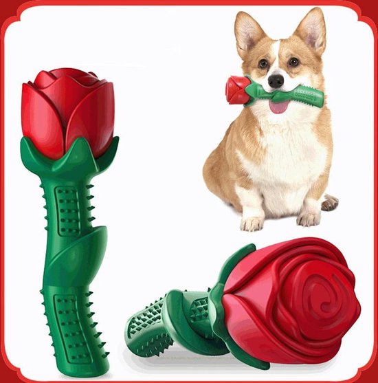 Bijtspeelgoed voor Honden - Goed voor tanden - Niet giftig en duurzaam TPE -vorm van een Roos