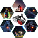 Xtraworks- Waterdichte USB oplaadbare Fietsverlichting-IPX4 waterdicht-voor en achter-zwart