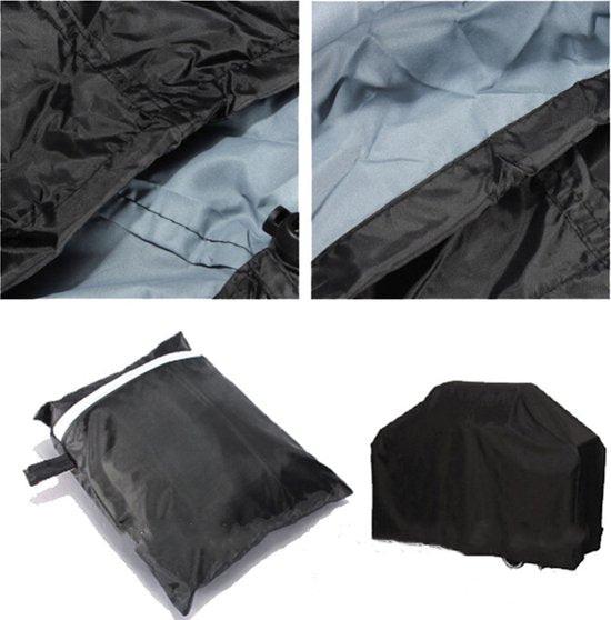 Bescherm je barbecue in stijl met de Waterdichte BBQ Beschermhoes inclusief Opbergtas - 71x190x117cm - Zwart