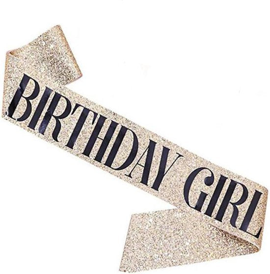 Verjaardag Sjerp en Tiara - Met text "Birthday  Girl "  goud