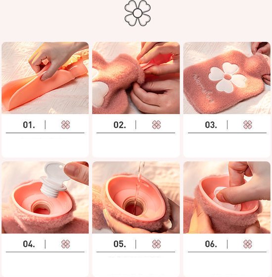 Unikorf Warmwaterkruik Bloemvorm 500ml Roze