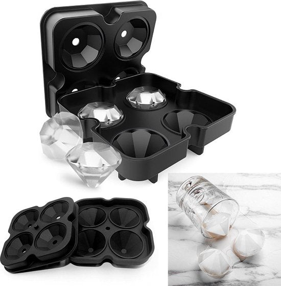 Unikorf Siliconen Ijsbal Maker - 4 Diamantvormen