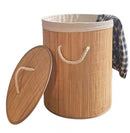 Pepco Bamboe Wasmand met Deksel – 40 Liter – Ronde Wasgoedmand met Uitneembare Waszak en Handgrepen – 34 x 45 cm – Naturel