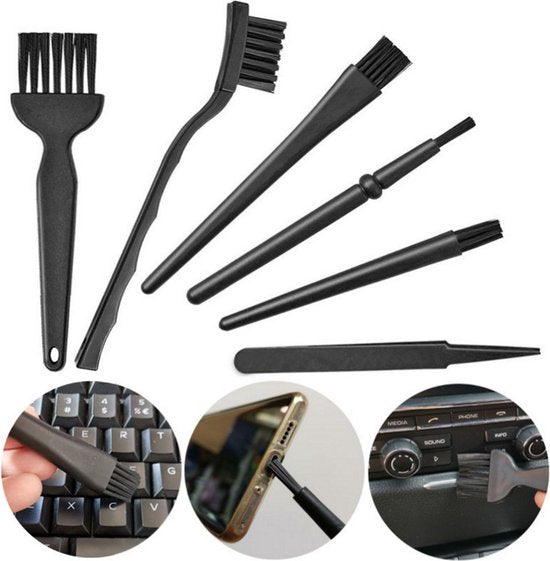 TDR-6 delige-Antistatische Borstels Set -Multifunctionele Toetsenbord Cleaner
