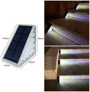 2 stuks Solar trapverlichting driehoek 13 LED warmlicht alu